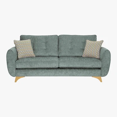 Furniture Village Kandi 4 Seater Fabric Sofa - Blue - By Furniture Village
