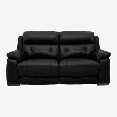 Furniture Village Ease 2 Seater Leather Recliner Sofa - Black - By Furniture Village
