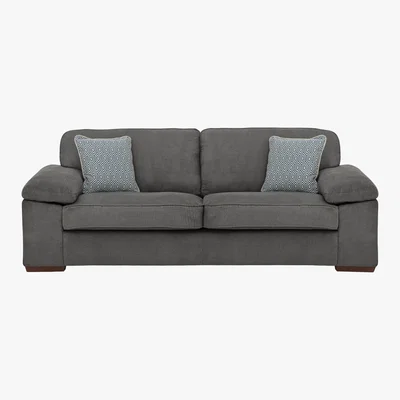 Furniture Village Home 3 Seater Fabric Sofa - Grey