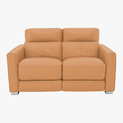 Furniture Village Vesper 2 Seater Leather Power Sofa with Power Headrests - Yellow- World of Leather