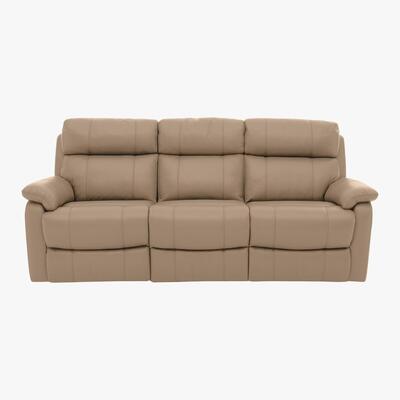 Furniture Village Relax Station Komodo 3 Seater Leather Power Sofa - Beige- World of Leather
