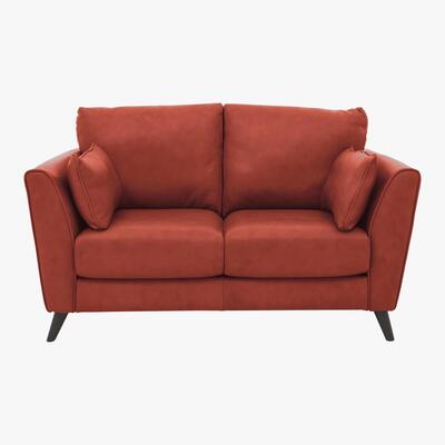 Furniture Village Oceano 2 Seater Leather Sofa - Orange