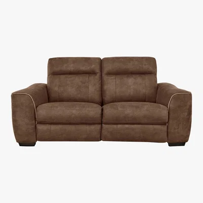 Furniture Village Paloma 3 Seater Fabric Recliner Sofa - Brown - By Furniture Village