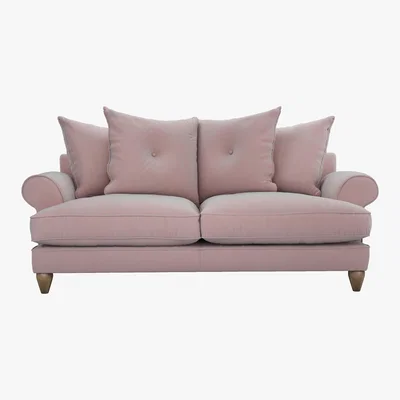 Furniture Village The Lounge Co. - Bronwyn 3 Seater Fabric Scatter Back Sofa - Pink