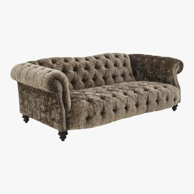 Furniture Village Tetrad - Southwood 3 Seater Velvet Sofa - Beige