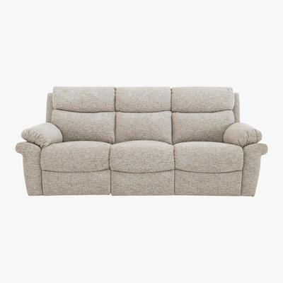 Furniture Village Comfort Story - Verse 3 Seater Fabric Manual Recliner Sofa - Beige
