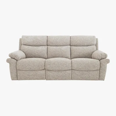 Furniture Village Comfort Story - Verse 3 Seater Fabric Manual Recliner Sofa - Beige