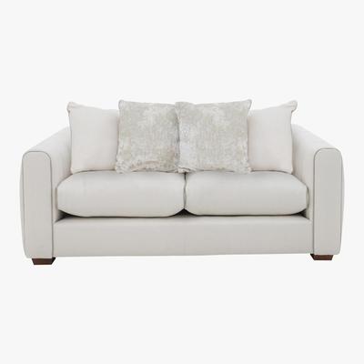 Furniture Village Kamille 2 Seater Fabric Pillow Back Sofa - White - By Furniture Village
