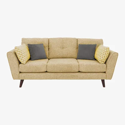 Furniture Village Connection 4 Seater Classic Back Fabric Sofa - Yellow