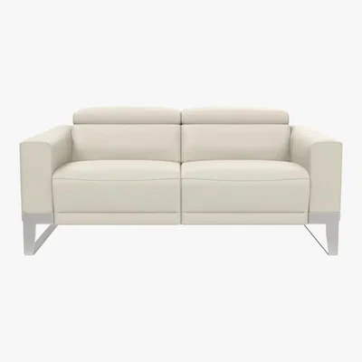 Furniture Village Nicoletti - Azione 2.5 Seater Leather Sofa with Ratchet Headrest - White