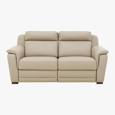 Furniture Village Nicoletti - Matera 3 Seater Leather Power Recliner Sofa with Pad Arms - Beige