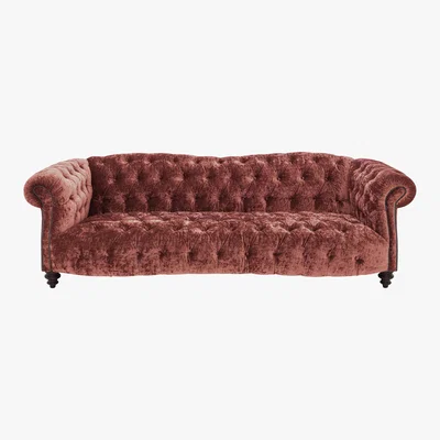 Furniture Village Tetrad - Southwood 4 Seater Velvet Sofa - Red