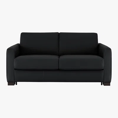 Furniture Village Nicoletti - Alcova 2 Seater Fabric Sofa Bed with Box Arms - Black