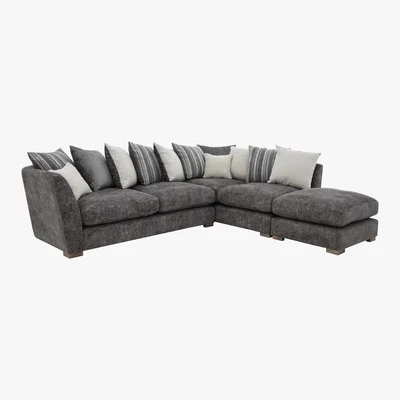 Furniture Village Nautical Large Scatter Back Open End Chaise Corner Sofa