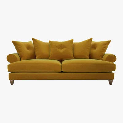 Furniture Village The Lounge Co. - Bronwyn 4 Seater Fabric Scatter Back Sofa - Yellow