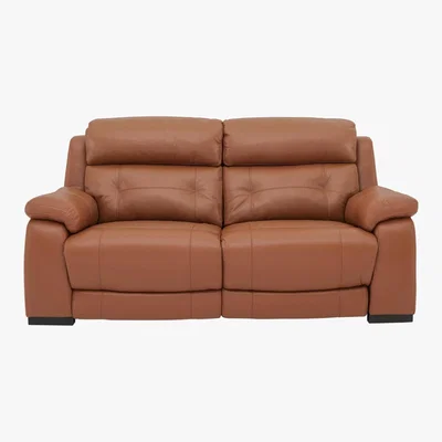 Furniture Village Ease 2 Seater Leather Recliner Sofa - Brown