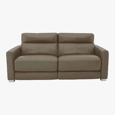 Furniture Village World of Leather - Vesper 3 Seater Leather Power Sofa with Power Headrests - Beige