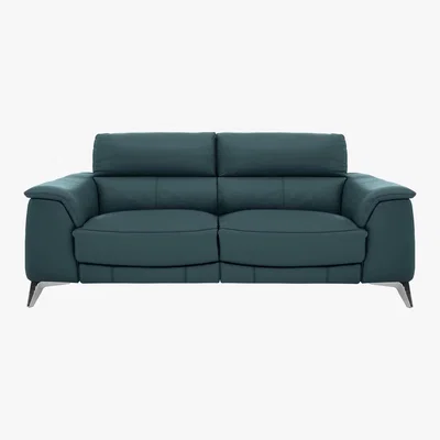 Furniture Village Odyssey 3 Seater Leather Recliner Sofa with Power Headrests- World of Leather