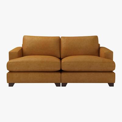 Furniture Village The Lounge Co. - Lorrie 3 Seater Leather Sofa - Brown