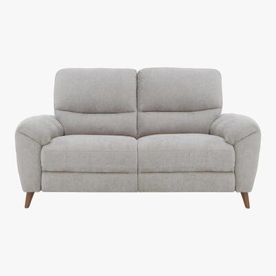 Furniture Village Silverstone 2 Seater Fabric Power Recliner Sofa - Silver