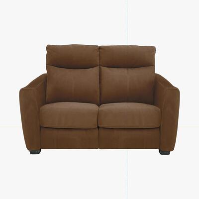 Furniture Village Compact Collection Midi 2 Seater Fabric Manual Recliner Sofa - Brown