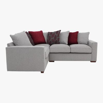 Furniture Village Comfi Pillow Back Fabric Corner Sofa - Grey - By Furniture Village