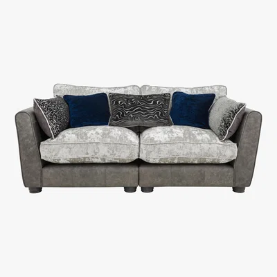 Furniture Village Inspiration 3 Seater Classic Back Sofa - Grey - By Furniture Village