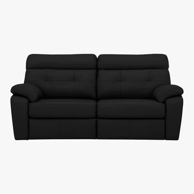 Furniture Village G Plan - Miller 3 Seater Leather Manual Recliner Sofa - Black
