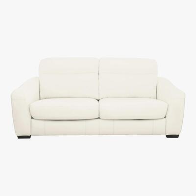 Furniture Village Cressida 3 Seater Leather Sofa Bed - White- World of Leather