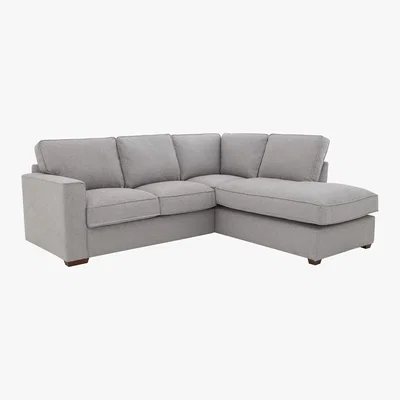 Furniture Village Comfi Fabric Classic Back Corner Sofa with Chaise End Sofa Bed - Grey - By Furniture Village
