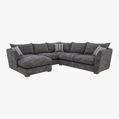 Furniture Village Nautical Large Classic Back Chaise Corner Sofa
