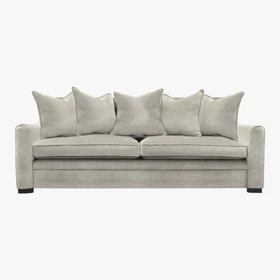 Furniture Village Duresta - The Prestige Collection Bayswater 4 Seater Fabric Pillow Back Sofa - Silver