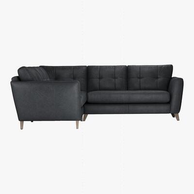 Furniture Village The Lounge Co. - Hermione Leather Corner Sofa - Grey