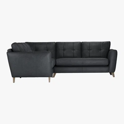 Furniture Village The Lounge Co. - Hermione Leather Corner Sofa - Grey