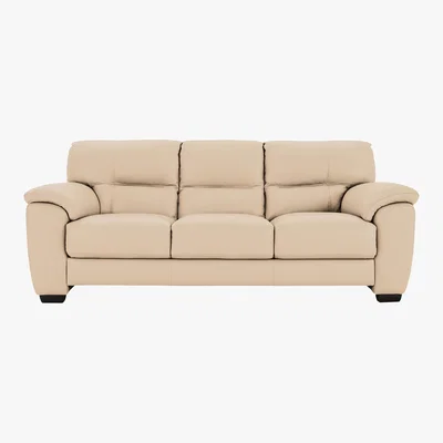 Furniture Village World of Leather - Shades 3 Seater 3 Cushion Leather Sofa - Beige