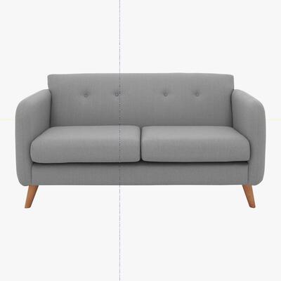 Furniture Village Garrison Lane 2 Seater Fabric Sofa - Silver