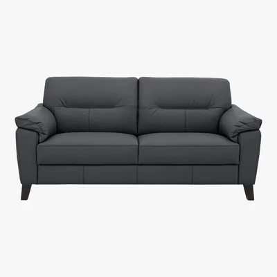 Furniture Village Serento Leather 3 Seater Sofa - Grey