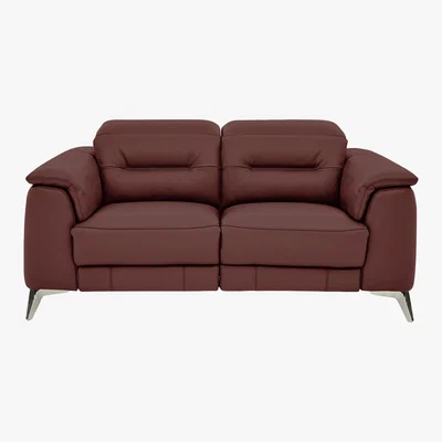 Furniture Village Sanza 2 Seater Leather Sofa - Red- World of Leather