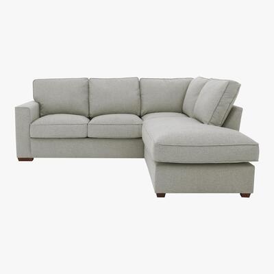 Furniture Village Comfi Fabric Classic Back Corner Sofa with Chaise End Sofa Bed - Grey