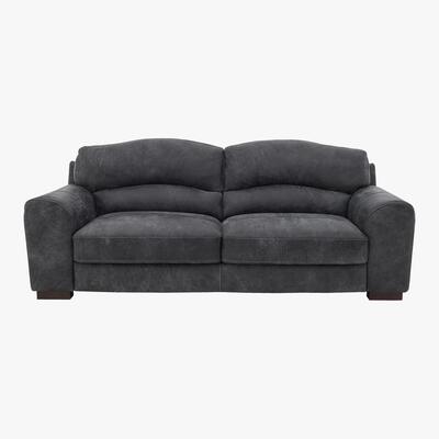 Furniture Village Castella 3 Seater Leather Sofa - Grey