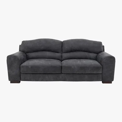 Furniture Village Castella 3 Seater Leather Sofa - Grey