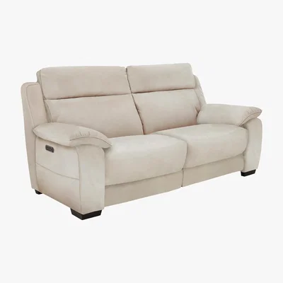 Furniture Village Starlight Express 2 Seater Fabric Recliner Sofa with Power Headrests - Beige - By Furniture Village