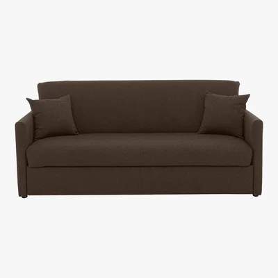 Furniture Village Versatile 3 Seater Fabric Sofa Bed with Slim Arms - Brown