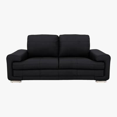 Furniture Village Gamma 3 Seater Leather Sofa - Black - By Furniture Village