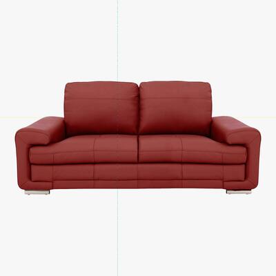 Furniture Village Gamma 3 Seater Leather Sofa - Red