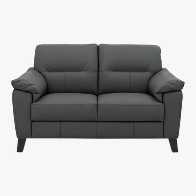 Furniture Village Serento Leather 2 Seater Sofa - Grey