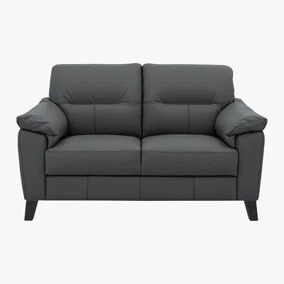 Furniture Village Serento Leather 2 Seater Sofa - Grey
