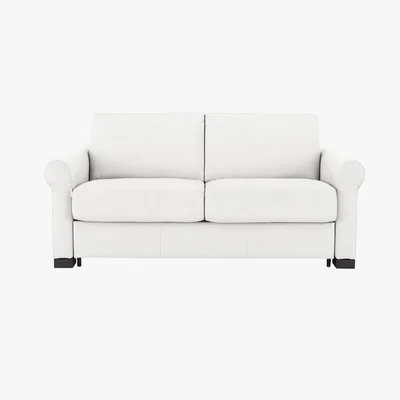 Furniture Village Nicoletti - Alcova 2.5 Seater Fabric Sofa Bed with Scroll Arms - White