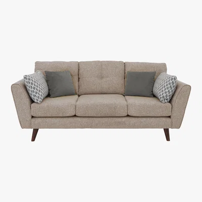 Furniture Village Connection 4 Seater Classic Back Fabric Sofa - Beige