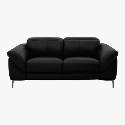 Furniture Village World of Leather - Galaxy 2 Seater Power Sofa with Power Headrests - Black